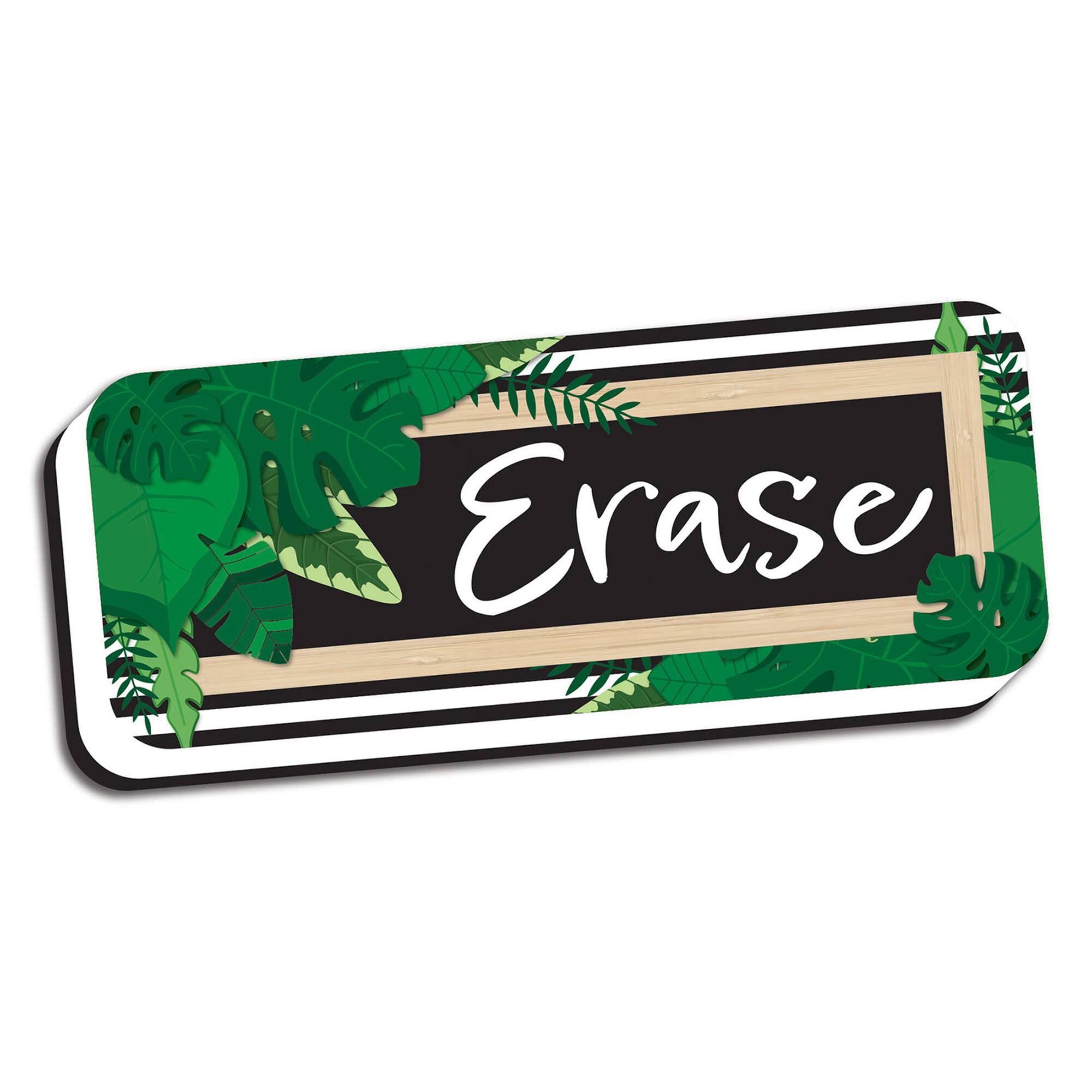 Ashley Productions Magnetic Boho Leaves Whiteboard Eraser with Border, 6ct.